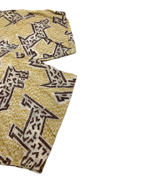 ISSEY MIYAKE MEN（イッセイミヤケメン）ISSEY MIYAKE MEN (イッセイミヤケメン) レーヨン柄シャツ ベージュ×ブラウン サイズ:Mの古着・服飾アイテム