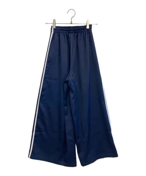adidas（アディダス）adidas (アディダス) サテン ワイドレッグ トラックパンツ ネイビー サイズ:XSの古着・服飾アイテム