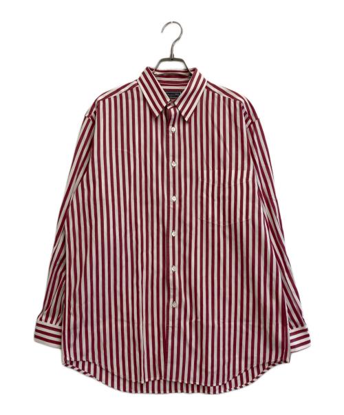 Christian Dior MONSIEUR（クリスチャンディオールムッシュ）Christian Dior MONSIEUR (クリスチャンディオールムッシュ) ストライプシャツ ホワイト×レッド サイズ:SIZE Lの古着・服飾アイテム