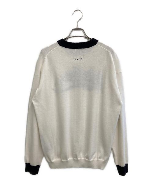 muta MARINE（ムータマリン）muta MARINE (ムータマリン) ACANTHUS (アカンサス) Ringer Logo knit ホワイト サイズ:5の古着・服飾アイテム