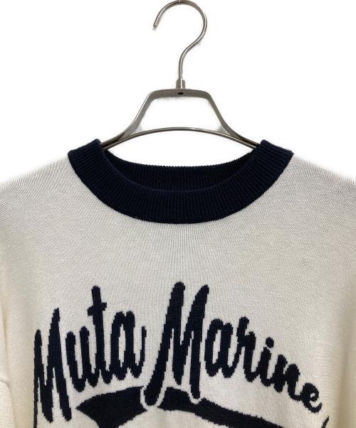 muta MARINE（ムータマリン）muta MARINE (ムータマリン) ACANTHUS (アカンサス) Ringer Logo knit ホワイト サイズ:5の古着・服飾アイテム