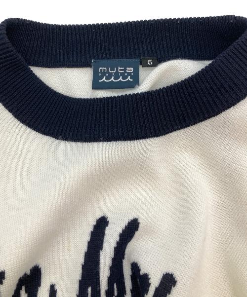 muta MARINE（ムータマリン）muta MARINE (ムータマリン) ACANTHUS (アカンサス) Ringer Logo knit ホワイト サイズ:5の古着・服飾アイテム