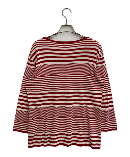 Christian Dior（クリスチャン ディオール）Christian Dior (クリスチャン ディオール) ボーダーカットソー レッド サイズ:SIZE Lの古着・服飾アイテム