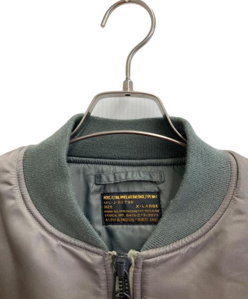 ALPHA（アルファ）ALPHA (アルファ) MA-1 DOBBS MODEL FADED グレー サイズ:XLの古着・服飾アイテム