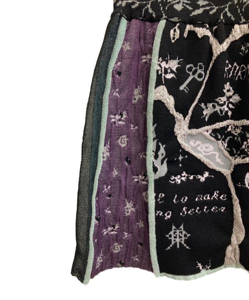 rurumu（ルルムウ）rurumu (ルルムウ) 25ssコラージュジャガードミニスカート ブラック サイズ:freeの古着・服飾アイテム