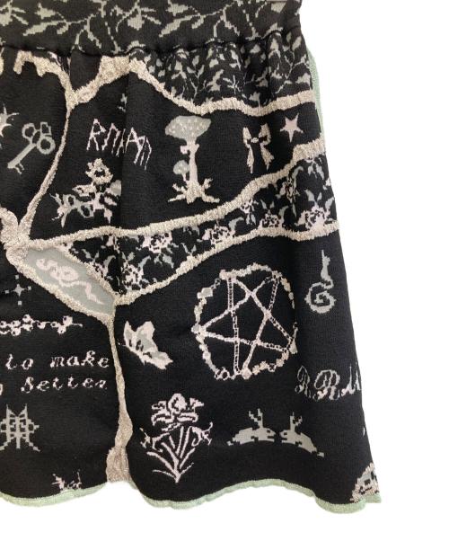 rurumu（ルルムウ）rurumu (ルルムウ) 25ssコラージュジャガードミニスカート ブラック サイズ:freeの古着・服飾アイテム