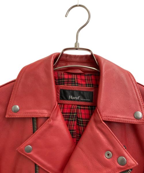 Haruf（ハルフ）haruf (ハルフ) カウレザーライダースジャケット レッド サイズ:Mの古着・服飾アイテム