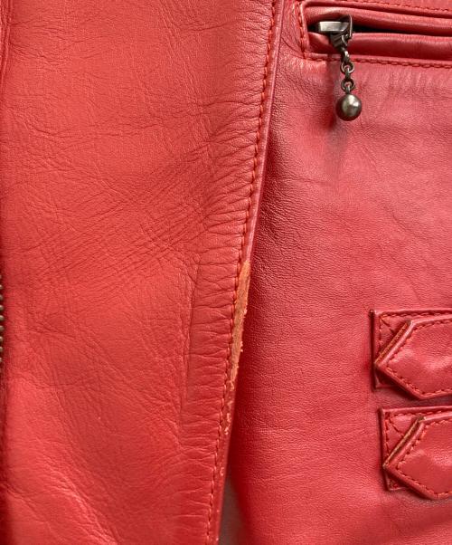 Haruf（ハルフ）haruf (ハルフ) カウレザーライダースジャケット レッド サイズ:Mの古着・服飾アイテム