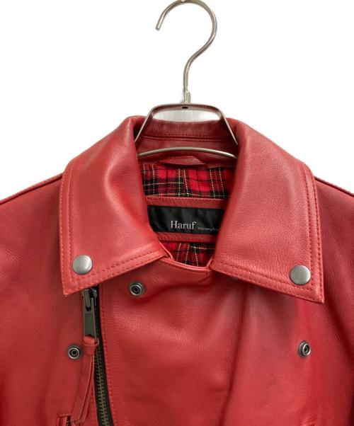 Haruf（ハルフ）haruf (ハルフ) カウレザーライダースジャケット レッド サイズ:Mの古着・服飾アイテム