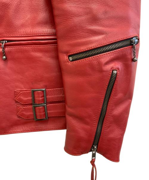 Haruf（ハルフ）haruf (ハルフ) カウレザーライダースジャケット レッド サイズ:Mの古着・服飾アイテム
