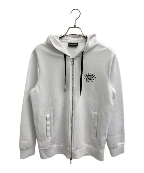 EMPORIO ARMANI（エンポリオアルマーニ）EMPORIO ARMANI (エンポリオアルマーニ) ジップパーカー ホワイト サイズ:Mの古着・服飾アイテム