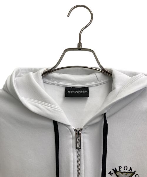 EMPORIO ARMANI（エンポリオアルマーニ）EMPORIO ARMANI (エンポリオアルマーニ) ジップパーカー ホワイト サイズ:Mの古着・服飾アイテム