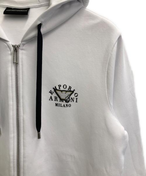EMPORIO ARMANI（エンポリオアルマーニ）EMPORIO ARMANI (エンポリオアルマーニ) ジップパーカー ホワイト サイズ:Mの古着・服飾アイテム