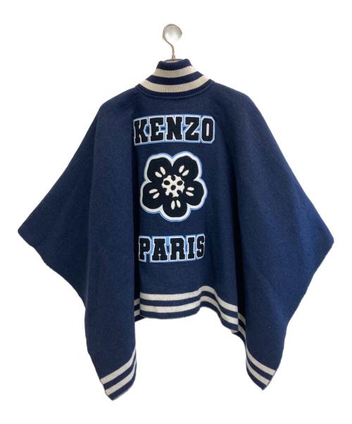 KENZO（ケンゾー）KENZO (ケンゾー) Stamp' wool poncho ネイビー サイズ:Uの古着・服飾アイテム