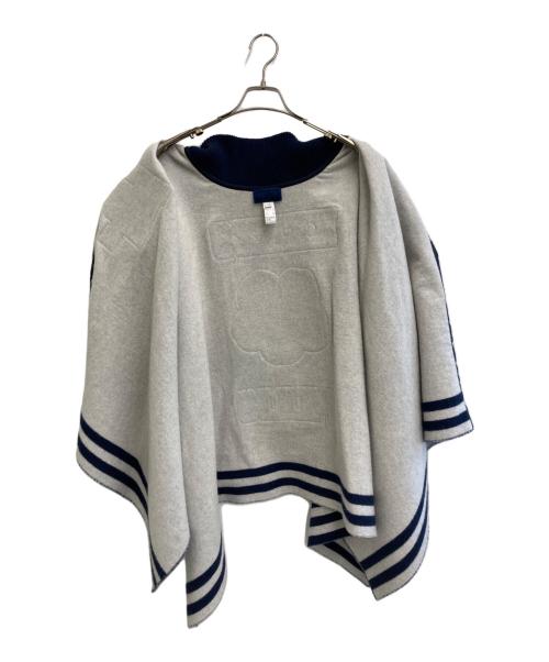 KENZO（ケンゾー）KENZO (ケンゾー) Stamp' wool poncho ネイビー サイズ:Uの古着・服飾アイテム