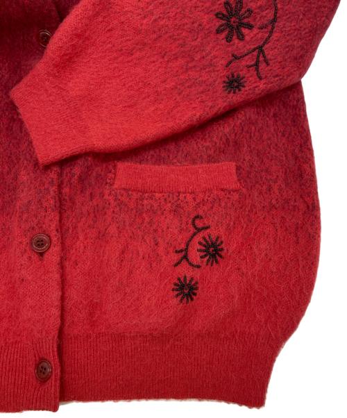 KENZO（ケンゾー）KENZO (ケンゾー) アルパカブレンドビーズフラワーカーディガン レッド サイズ:XSの古着・服飾アイテム