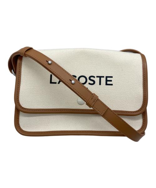 LACOSTE（ラコステ）LACOSTE (ラコステ) ヘリテージキャンバス フラップクローズコットンショルダーバッグ アイボリー サイズ:-の古着・服飾アイテム