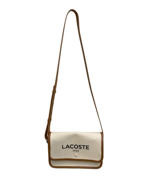 LACOSTE（ラコステ）LACOSTE (ラコステ) ヘリテージキャンバス フラップクローズコットンショルダーバッグ アイボリー サイズ:-の古着・服飾アイテム