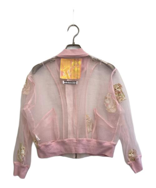 Mikio Sakabe（ミキオサカベ）MIKIO SAKABE (ミキオサカベ) 17SS猫刺繍シアージャケット ピンク サイズ:Sの古着・服飾アイテム