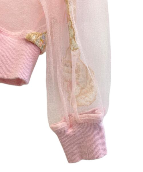 Mikio Sakabe（ミキオサカベ）MIKIO SAKABE (ミキオサカベ) 17SS猫刺繍シアージャケット ピンク サイズ:Sの古着・服飾アイテム