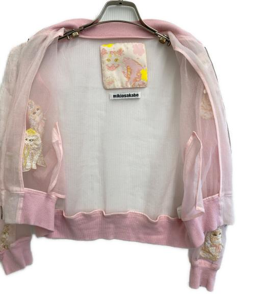 Mikio Sakabe（ミキオサカベ）MIKIO SAKABE (ミキオサカベ) 17SS猫刺繍シアージャケット ピンク サイズ:Sの古着・服飾アイテム