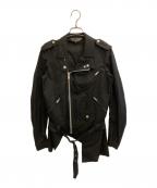 COMME des GARCONS HOMME PLUSコムデギャルソンオムプリュス）の古着「カットオフライダースジャケット」｜ブラック