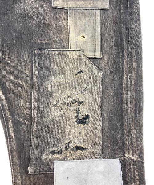 glamb（グラム）glamb (グラム) パッチワークデニムパンツ ブラック サイズ:2の古着・服飾アイテム