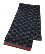 GUCCIグッチ）の古着「シェリーラインCG柄マフラー」｜ブラック