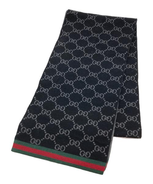 GUCCI（グッチ）GUCCI (グッチ) シェリーラインCG柄マフラー ブラックの古着・服飾アイテム