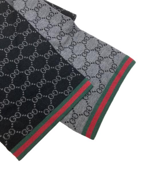 GUCCI（グッチ）GUCCI (グッチ) シェリーラインCG柄マフラー ブラックの古着・服飾アイテム