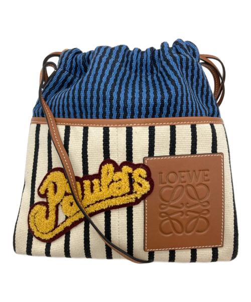 LOEWE（ロエベ）LOEWE (ロエベ) パウラスイビザショルダーポーチ ネイビー×イエローの古着・服飾アイテム