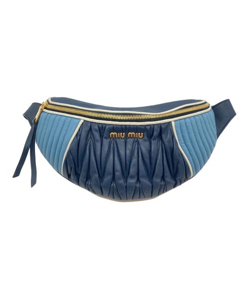 MIU MIU（ミュウミュウ）MIU MIU (ミュウミュウ) ミュウライダーベルトバッグ・ボディバッグ ブルーの古着・服飾アイテム