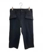 Y'sワイズ）の古着「ウールギャバワイドパンツ」｜ブラック