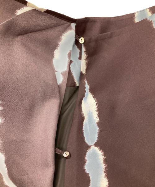 MIESROHE（ミースロエ）MIESROHE (ミースロエ) プリントツイルイージーラップスカート ブラウン サイズ:1 未使用品の古着・服飾アイテム