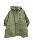 sacai×Carhartt WIPサカイ×カーハート ワークインプログレス）の古着「Duck x Nylon Twill Coat」｜ライトグリーン
