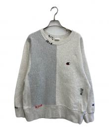 Champion（チャンピオン）の古着「25aw HAND STITCH CREW SWEAT」｜グレー×ホワイト