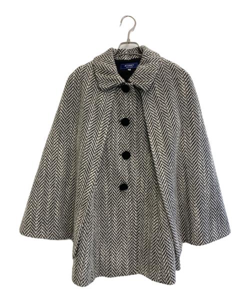 M'S GRACY（エムズグレイシー）M'S GRACY (エムズグレイシー) ヘリンボーンクラシカルマントコート ホワイト×ブラック サイズ:38の古着・服飾アイテム