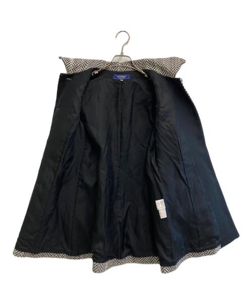 M'S GRACY（エムズグレイシー）M'S GRACY (エムズグレイシー) ヘリンボーンクラシカルマントコート ホワイト×ブラック サイズ:38の古着・服飾アイテム