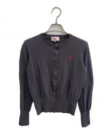 Vivienne Westwood RED LABEL（ヴィヴィアンウエストウッドレッドレーベル）の古着「オーブ刺繍 クルーネックカーディガン」｜グレー