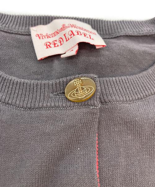Vivienne Westwood RED LABEL（ヴィヴィアンウエストウッドレッドレーベル）Vivienne Westwood RED LABEL (ヴィヴィアンウエストウッドレッドレーベル) オーブ刺繍 クルーネックカーディガン グレー サイズ:SIZE Mの古着・服飾アイテム
