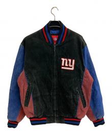 NFL（ナショナル・フットボール・リーグ）の古着「レザー切替スタジャン」｜ブルー×ブラック