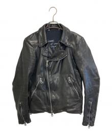 ISAMU KATAYAMA BACKLASH（イサムカタヤマ・バックラッシュ）の古着「イタリアンショルダー製品染めダブルライダース」｜ブラック