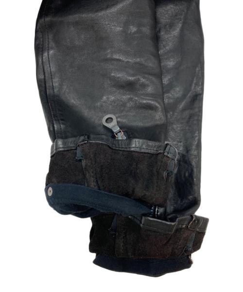 ISAMU KATAYAMA BACKLASH（イサムカタヤマ・バックラッシュ）ISAMU KATAYAMA BACKLASH (イサムカタヤマ・バックラッシュ) イタリアンショルダー製品染めダブルライダース ブラック サイズ:XSの古着・服飾アイテム