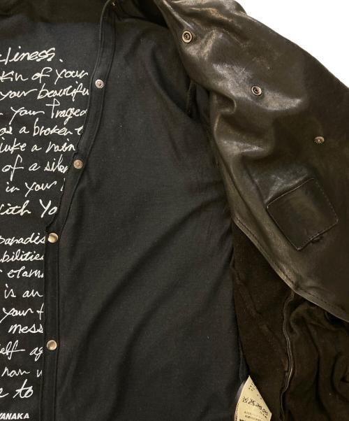 ISAMU KATAYAMA BACKLASH（イサムカタヤマ・バックラッシュ）ISAMU KATAYAMA BACKLASH (イサムカタヤマ・バックラッシュ) イタリアンショルダー製品染めダブルライダース ブラック サイズ:XSの古着・服飾アイテム