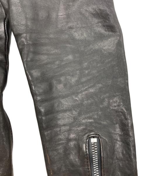 ISAMU KATAYAMA BACKLASH（イサムカタヤマ・バックラッシュ）ISAMU KATAYAMA BACKLASH (イサムカタヤマ・バックラッシュ) イタリアンショルダー製品染めダブルライダース ブラック サイズ:XSの古着・服飾アイテム