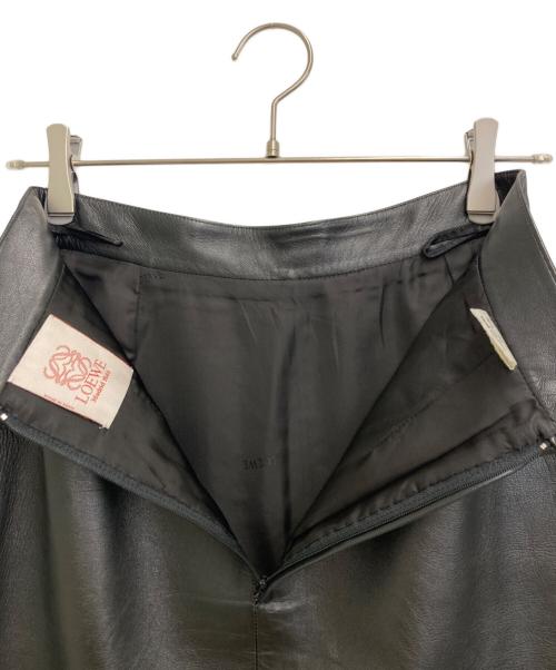 LOEWE（ロエベ）LOEWE (ロエベ) ナッパレザースカート ブラック サイズ:38の古着・服飾アイテム