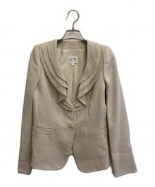 ARMANI COLLEZIONI（アルマーニ コレツィオーニ）の古着「ノーカラージャケット」｜ベージュ