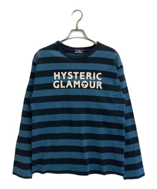 Hysteric Glamour（ヒステリックグラマー）Hysteric Glamour (ヒステリックグラマー) ボーダーカットソー ブラック×ブルー サイズ:SIZE Sの古着・服飾アイテム