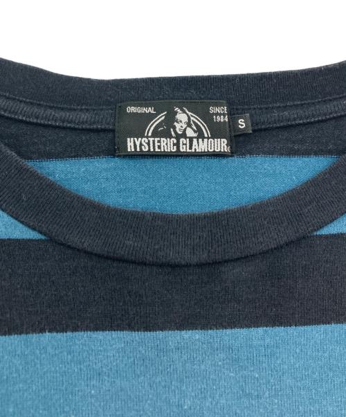 Hysteric Glamour（ヒステリックグラマー）Hysteric Glamour (ヒステリックグラマー) ボーダーカットソー ブラック×ブルー サイズ:SIZE Sの古着・服飾アイテム