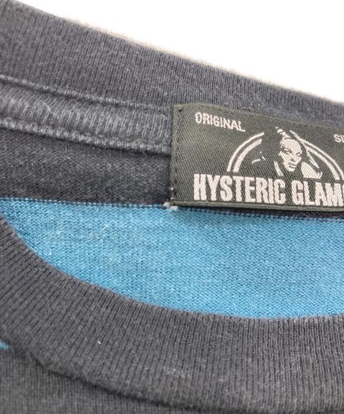 Hysteric Glamour（ヒステリックグラマー）Hysteric Glamour (ヒステリックグラマー) ボーダーカットソー ブラック×ブルー サイズ:SIZE Sの古着・服飾アイテム